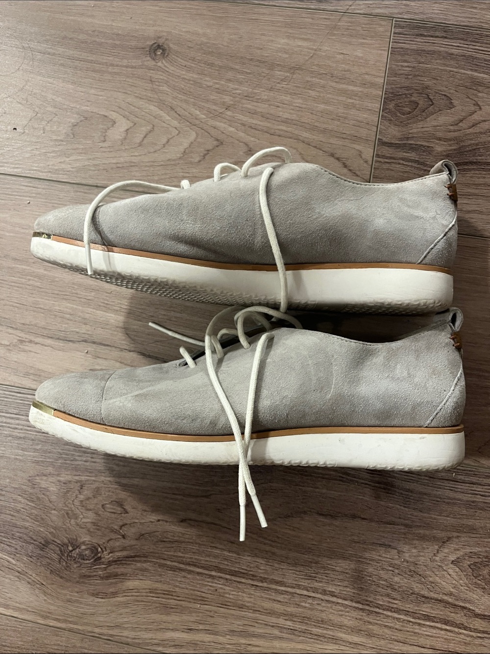 Cole Haan Women's Neutral Suede Lace-Up Sneakers Grand Ambition